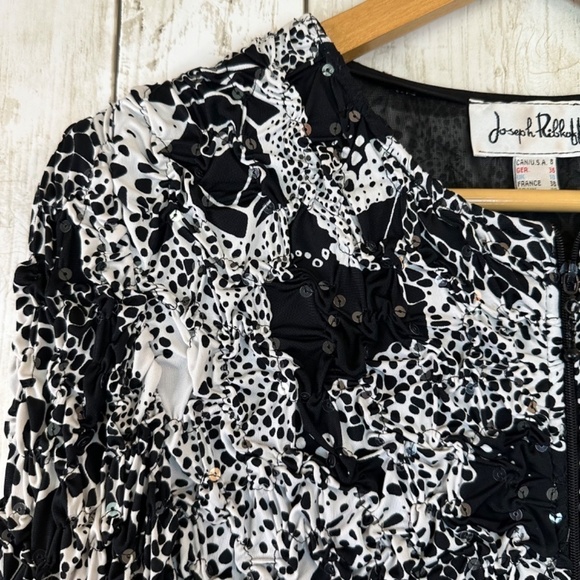 Joseph Ribkoff Textured Stretchy Sequin Embellished Zip Front Jacket Womens 8 - Picture 7 of 16